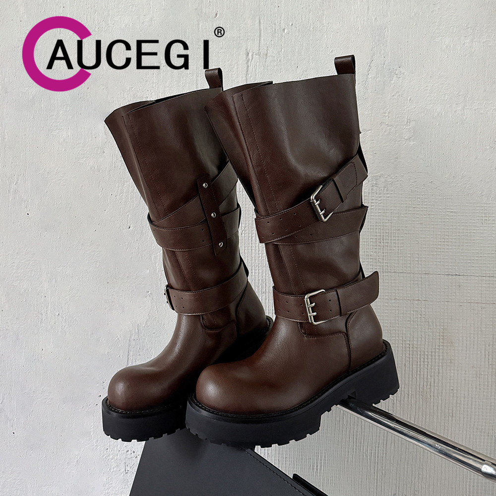 Leather Classic Strap - Aucegi جلد طبيعي منصة كتلة الكعوب