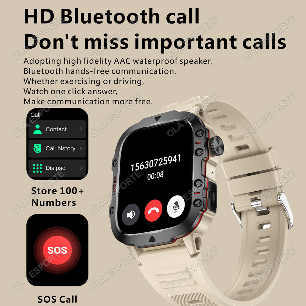 ساعة ذكية عسكرية جديدة للرجال  - مراجعة Smartwatch Custom وسعره