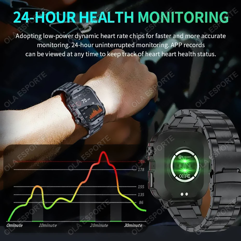 ساعة ذكية عسكرية جديدة للرجال  - مراجعة Smartwatch Custom وسعره