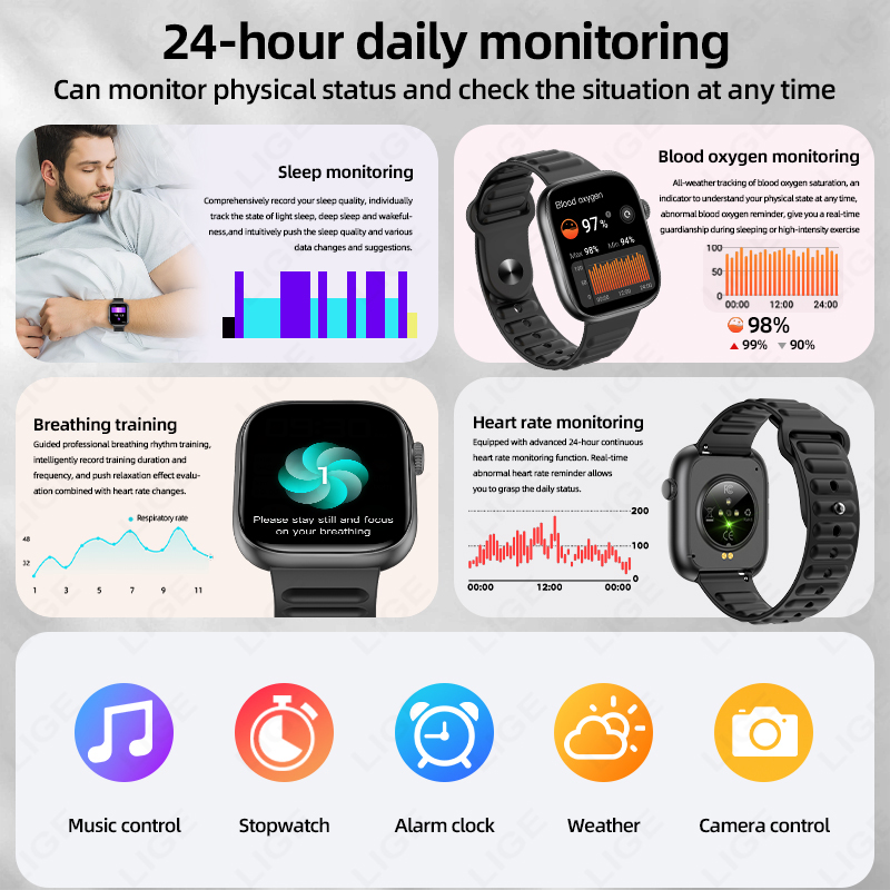 ساعة ذكية LIGE للرجال بشاشة HD - مراجعة Smartwatch Custom وسعره