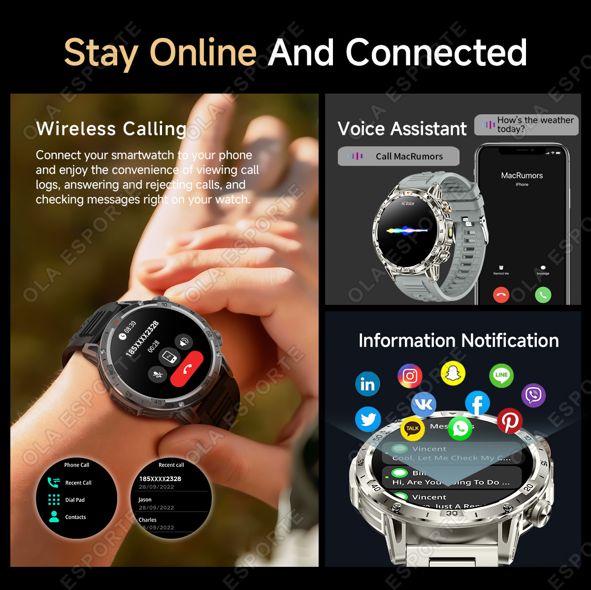 ساعة ذكية جديدة للرجال مزودة ب - مراجعة Smartwatch Custom وسعره